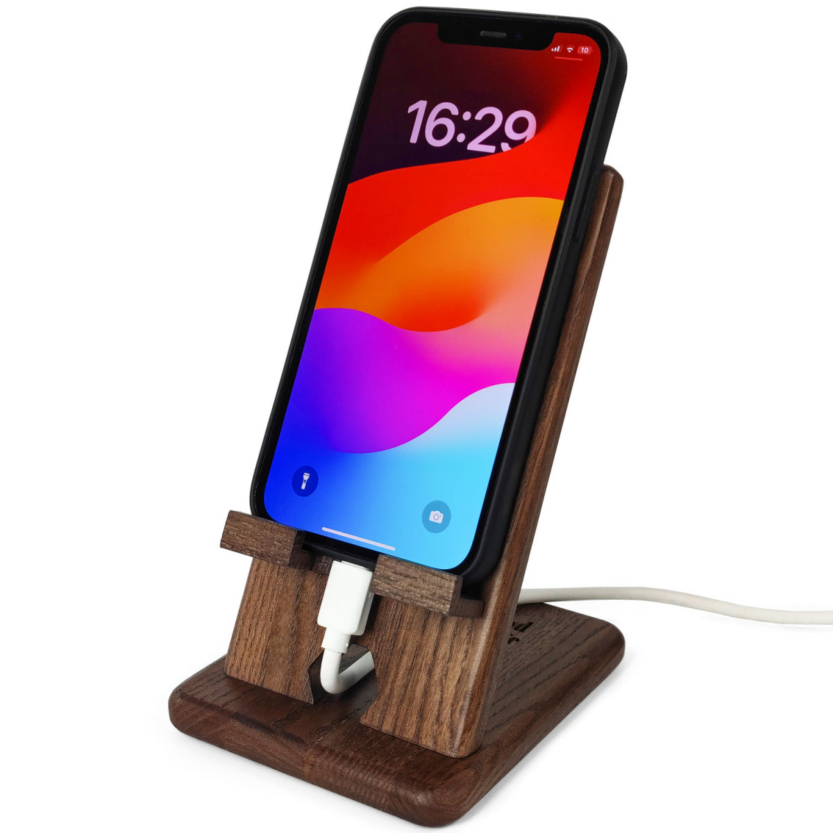 Phone stand, wooden phone holder, walnut