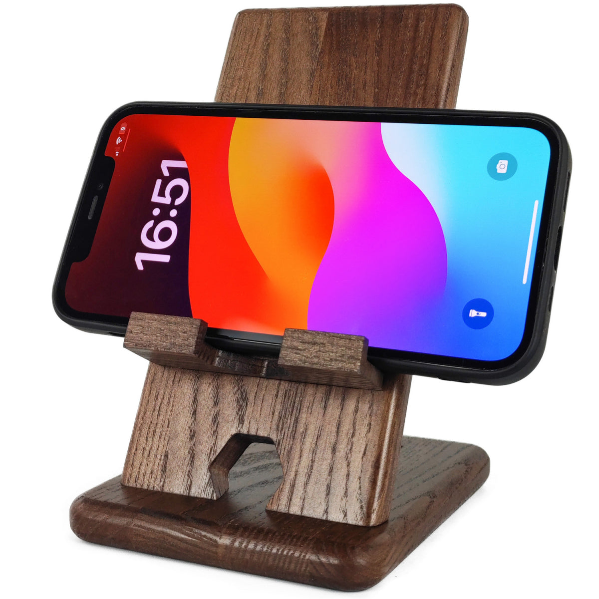 Phone stand, wooden phone holder, walnut