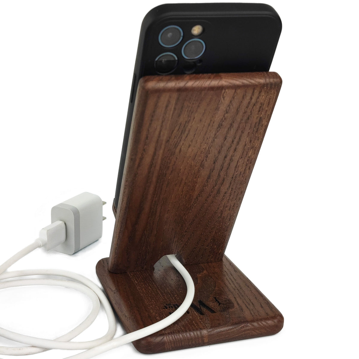 Phone stand, wooden phone holder, walnut
